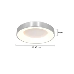 Steinmex Plafondlampen|Plafonnieres|Plafonniere Ringlede zilver small 30cm