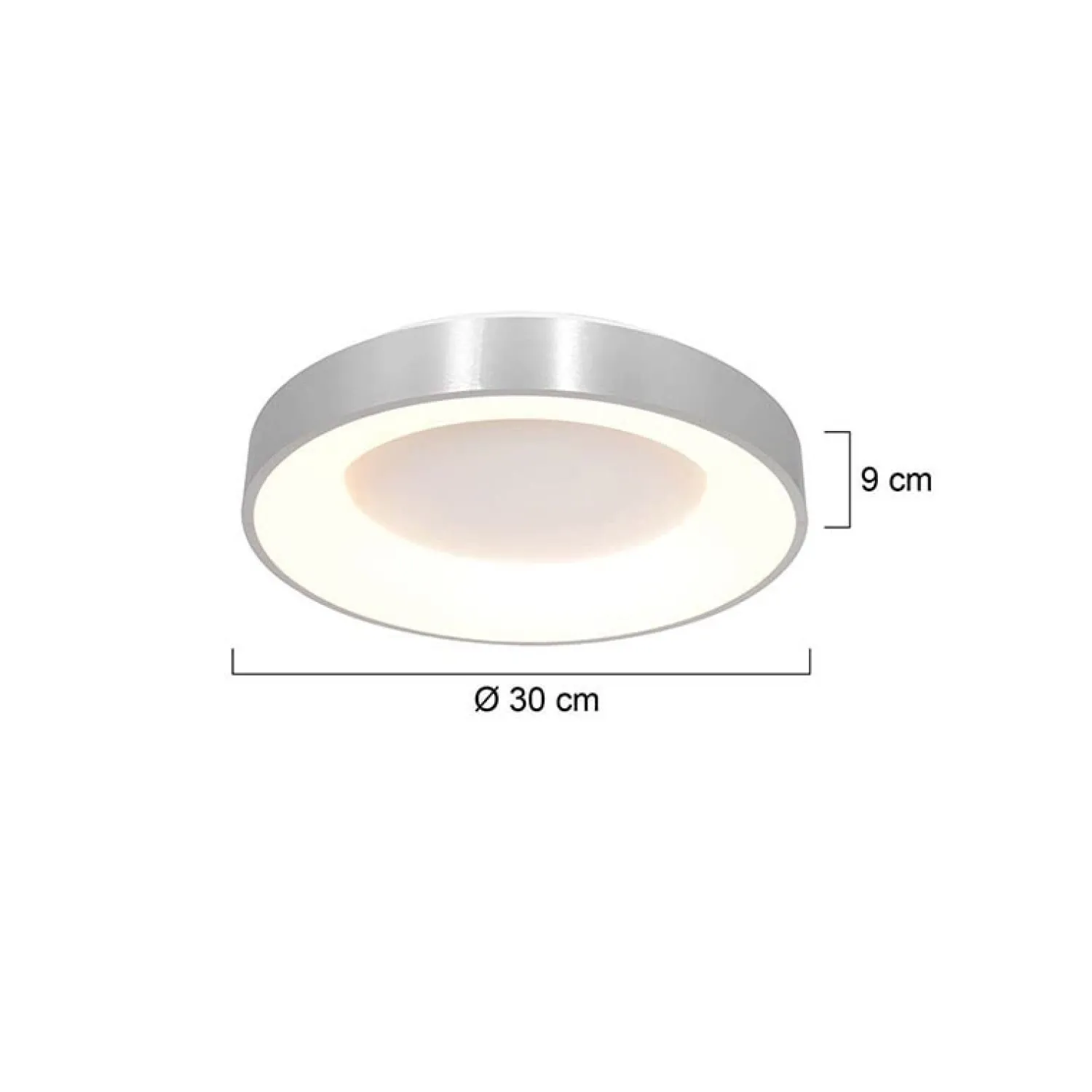 Steinmex Plafondlampen|Plafonnieres|Plafonniere Ringlede zilver small 30cm