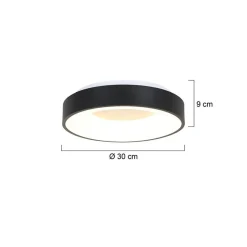 Steinmex Plafondlampen|Plafonnieres|Plafonniere Ringlede zwart small 30cm