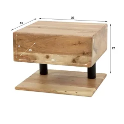 Kalfort Nachtkastjes|Industriele Kasten|Plateau houten nachtkastje zwevend 35cm
