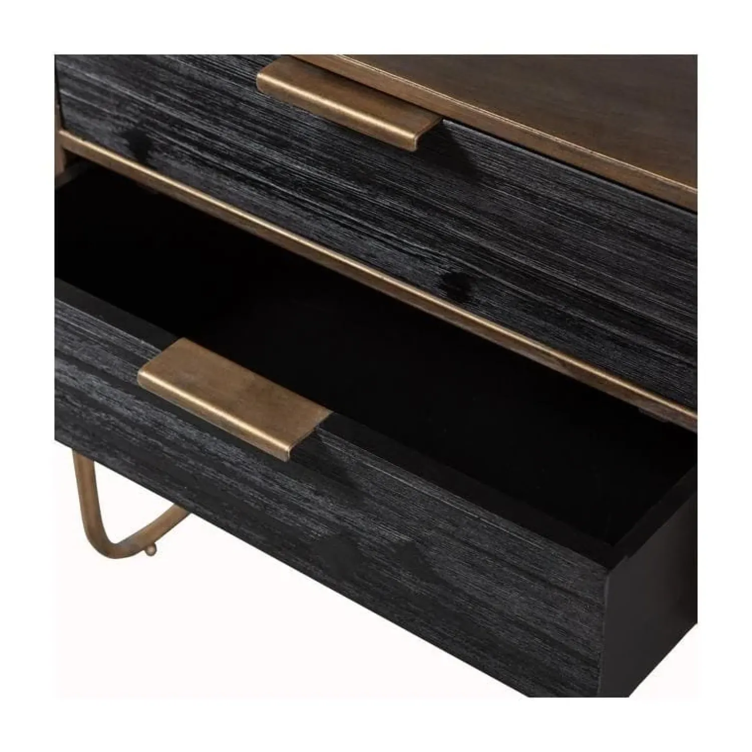 WOOOD Nachtkastjes|Industriele Kasten|Polite Nachtkastje Metaal/Hout Antique Brass 45cm