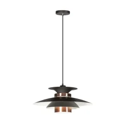 Steinmex Hanglampen|Potenza 1-lichts Hanglamp Zwart/Koper 50cm