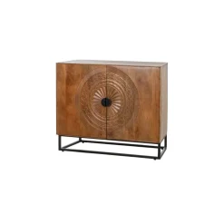 Mysons Wandkasten|Industriele Kasten|Puck Wandkast laag Mangohout 90cm