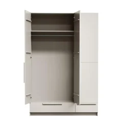 WOOOD Industriele Kasten|Kledingkasten|Pure 3-Deurs Kledingkast Splitdeur Dennenhout Dust 95cm