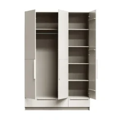 WOOOD Industriele Kasten|Kledingkasten|Pure 3-Deurs Kledingkast Splitdeur Dennenhout Dust 95cm