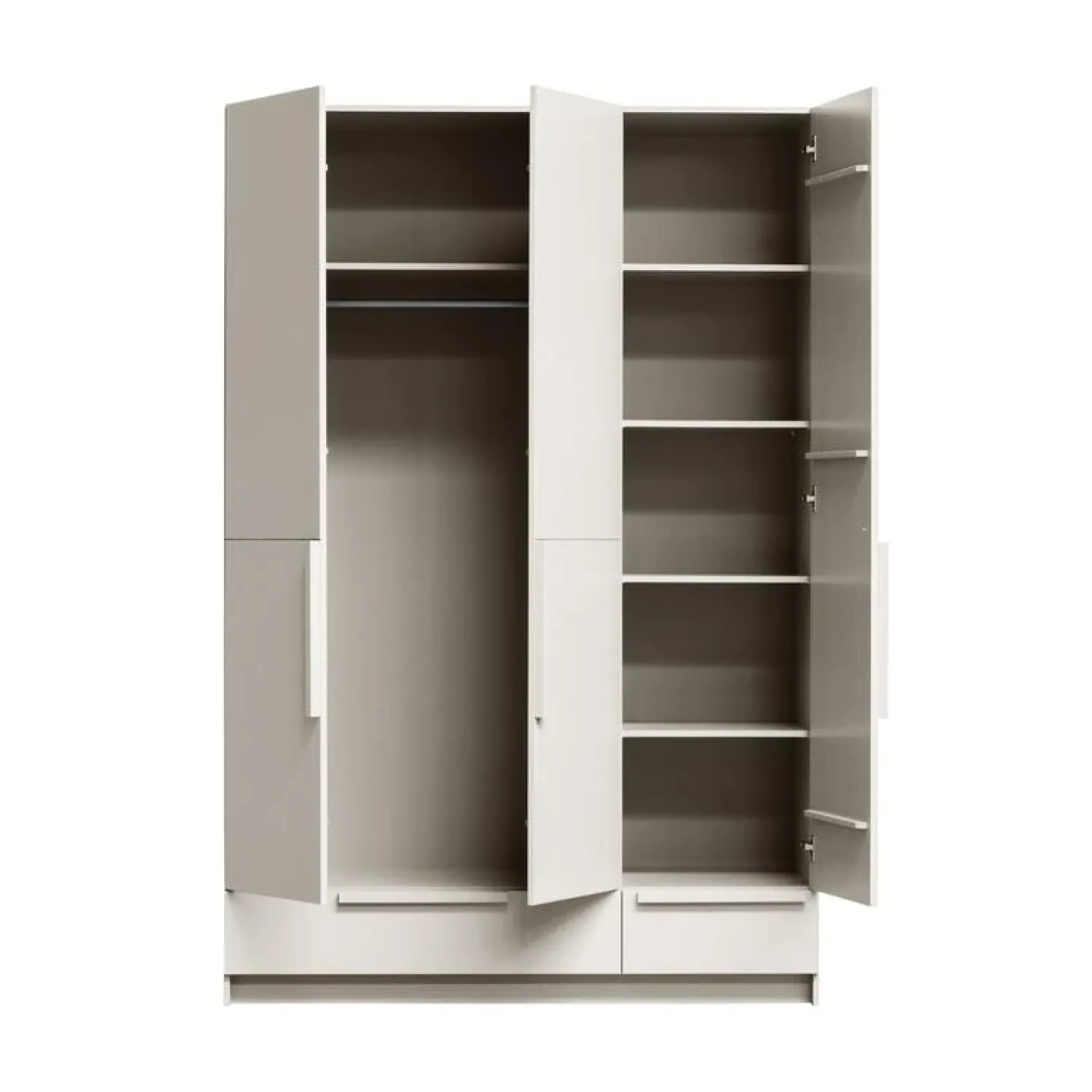 WOOOD Industriele Kasten|Kledingkasten|Pure 3-Deurs Kledingkast Splitdeur Dennenhout Dust 95cm