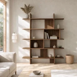 Vane Living Vakkenkasten|Industriele Kasten|Quinn Vakkenkast walnoot 140cm