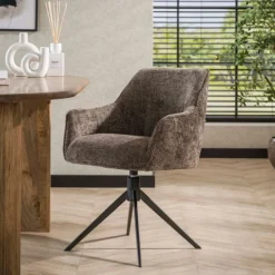 Kalfort Eetkamerstoelen|Ramas Eetkamerstoel draaibaar rich Taupe