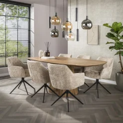 Kalfort Eetkamerstoelen|Ramas Eetkamerstoel draaibaar alura Zand