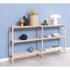 Nordhavn Boekenkasten|Industriele Kasten|Ravel Boekenkast Laag Naturel 169cm