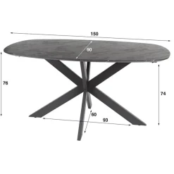 Kalfort Eettafels|Reggy Eetkamertafel deens ovaal 150cm