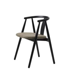 LykkeHome Eetkamerstoelen|Relo Eetkamerstoel zwart / latte