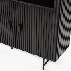 Eleonora Wandkasten|Vakkenkasten|Remi open Vakkenkast XL Zwart 200cm