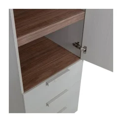 WOOOD Industriele Kasten|Kledingkasten|Rens 1-Deurs Kledingkast Pebble Grey 55cm