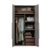 WOOOD Industriele Kasten|Kledingkasten|Rens 2-Deurs Kledingkast Pebble Grey 110cm
