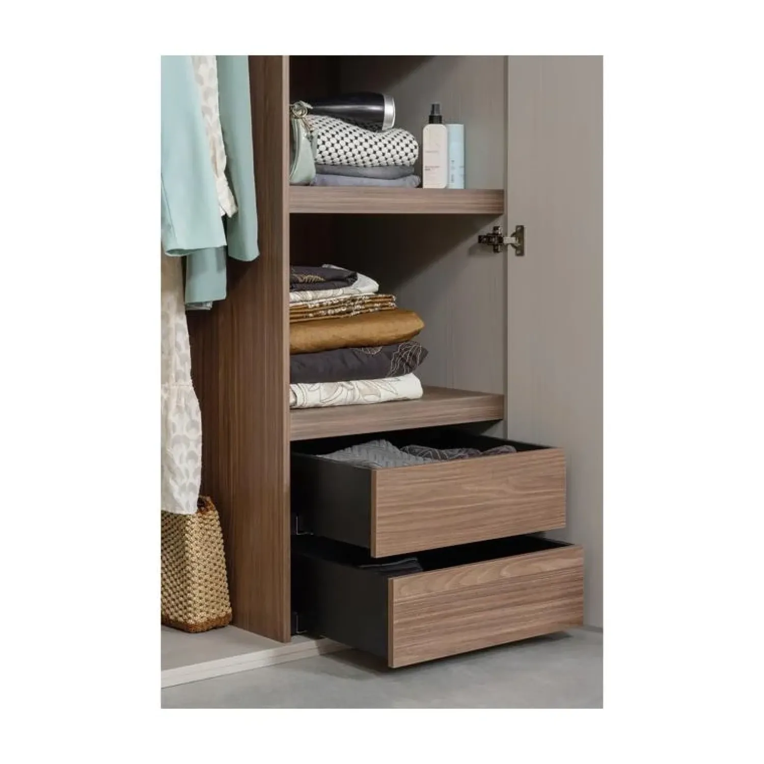 WOOOD Industriele Kasten|Kledingkasten|Rens 2-Deurs Kledingkast Pebble Grey 110cm