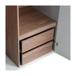 WOOOD Industriele Kasten|Kledingkasten|Rens 2-Deurs Kledingkast Pebble Grey 110cm
