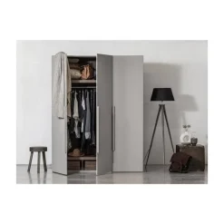 WOOOD Industriele Kasten|Kledingkasten|Rens 3-Deurs Kledingkast Pebble Grey 165cm