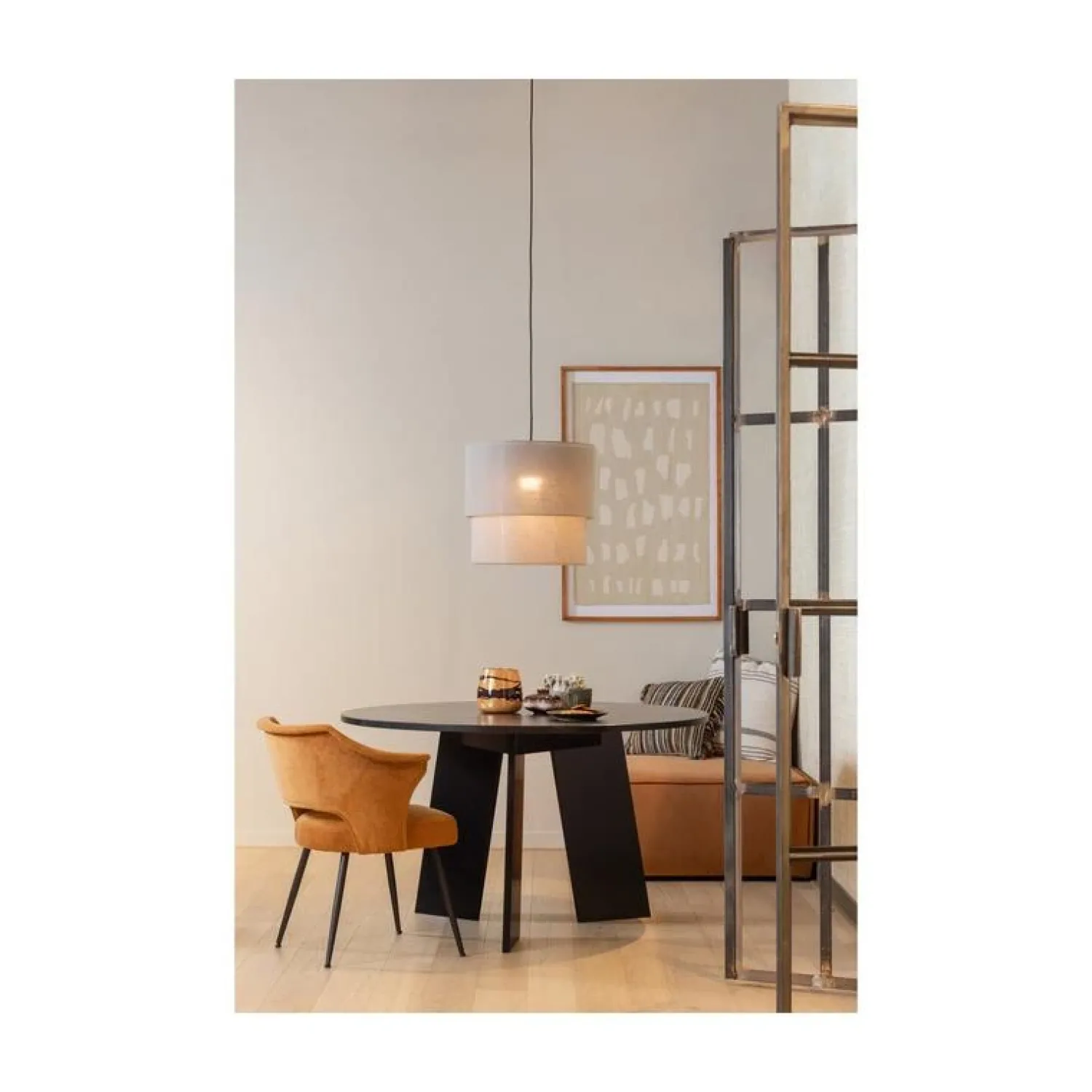 WOOOD Eettafels|Rhonda Eettafel rond Eiken Blacknight 129cm
