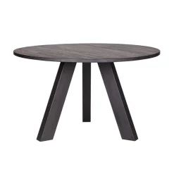WOOOD Eettafels|Rhonda Eettafel rond Eiken Blacknight 129cm