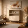 Vane Living Wandkasten|Industriele Kasten|Rianne Wandkast laag Beige mangohout 80cm