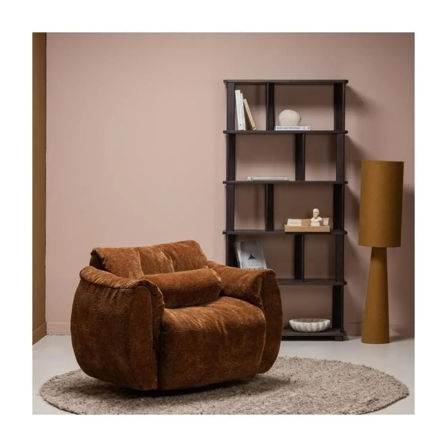 WOOOD Boekenkasten|Industriele Kasten|Riss Boekenkast Eikenhout Mystic Brown 90cm