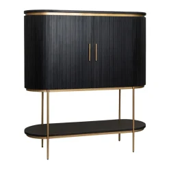 Tower living Wandkasten|Industriele Kasten|Rivello barkast 2 deurs zwart 135cm