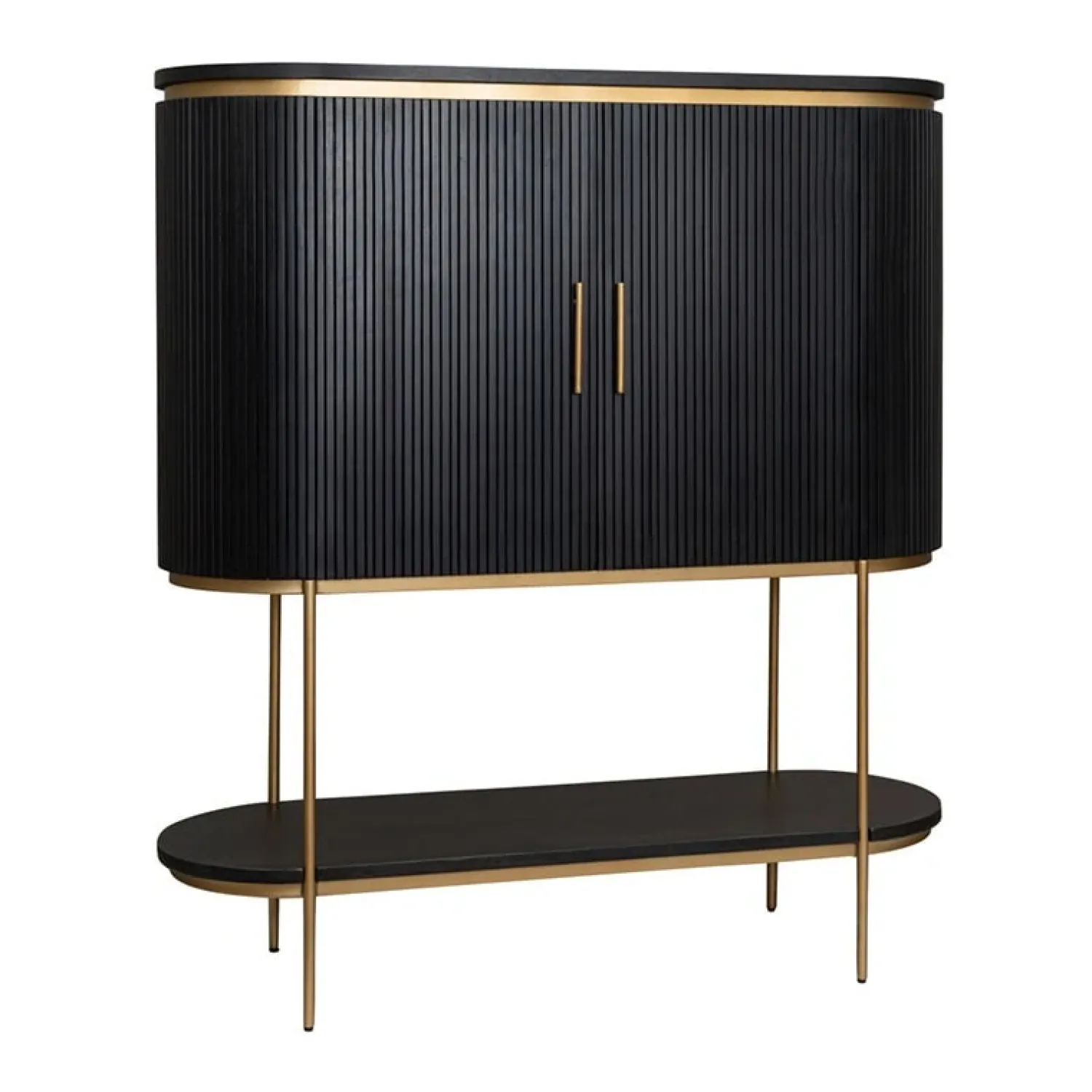 Tower living Wandkasten|Industriele Kasten|Rivello barkast 2 deurs zwart 135cm