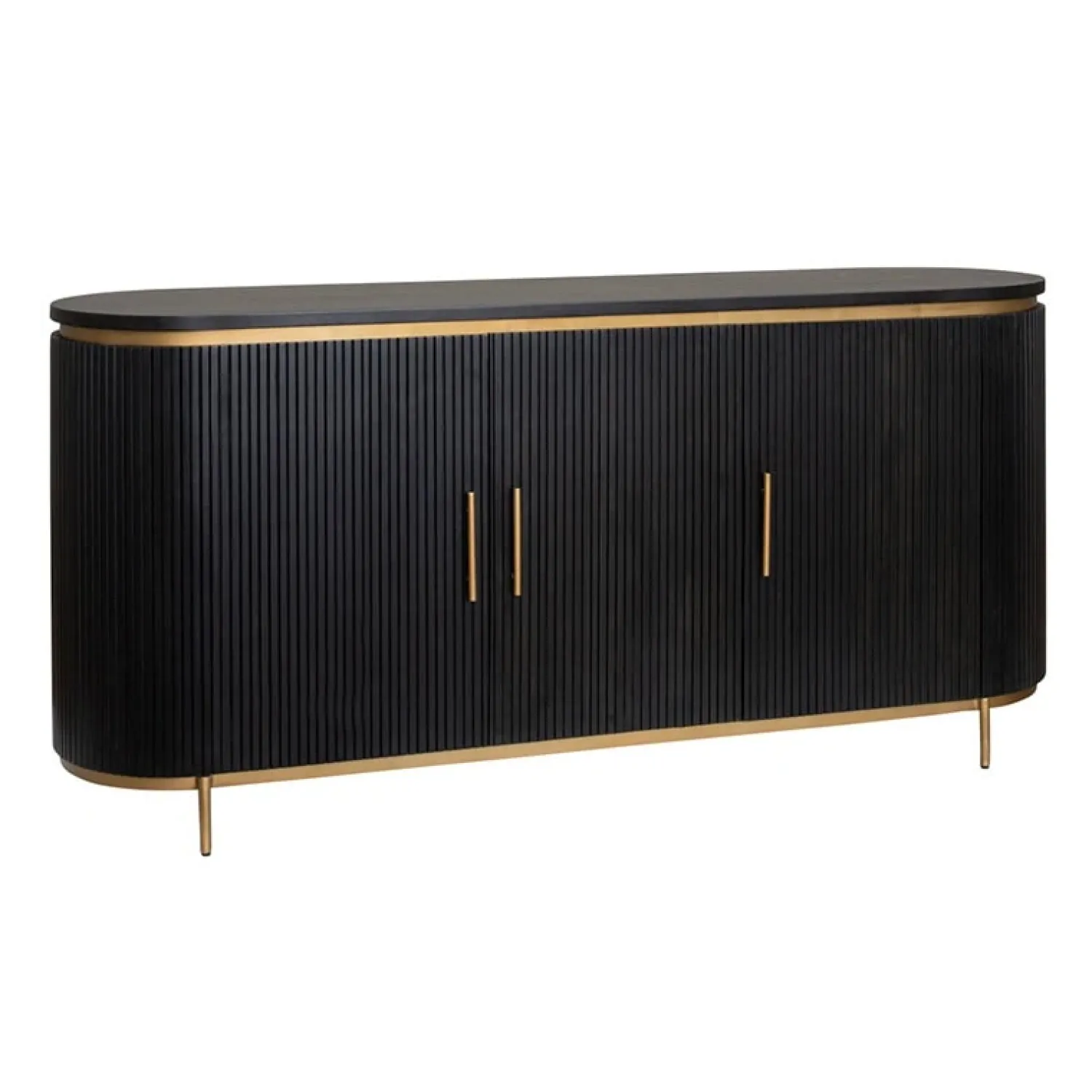 Tower living Dressoirs|Industriele Kasten|Rivello dressoir 3 deurs zwart 180cm