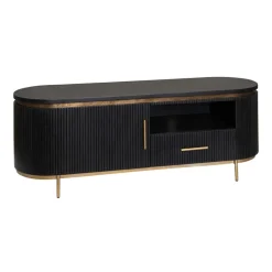 Tower living Industriele Kasten|Tv Meubels|Rivello TV meubel 1 deur 1 lade zwart 150cm