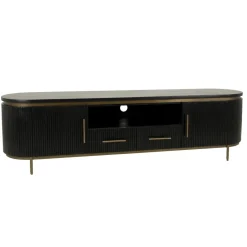 Tower living Industriele Kasten|Tv Meubels|Rivello Tv meubel zwart 200 cm