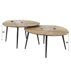 Kalfort Salontafels|Rivo Salontafel set van 2 Organisch Brons