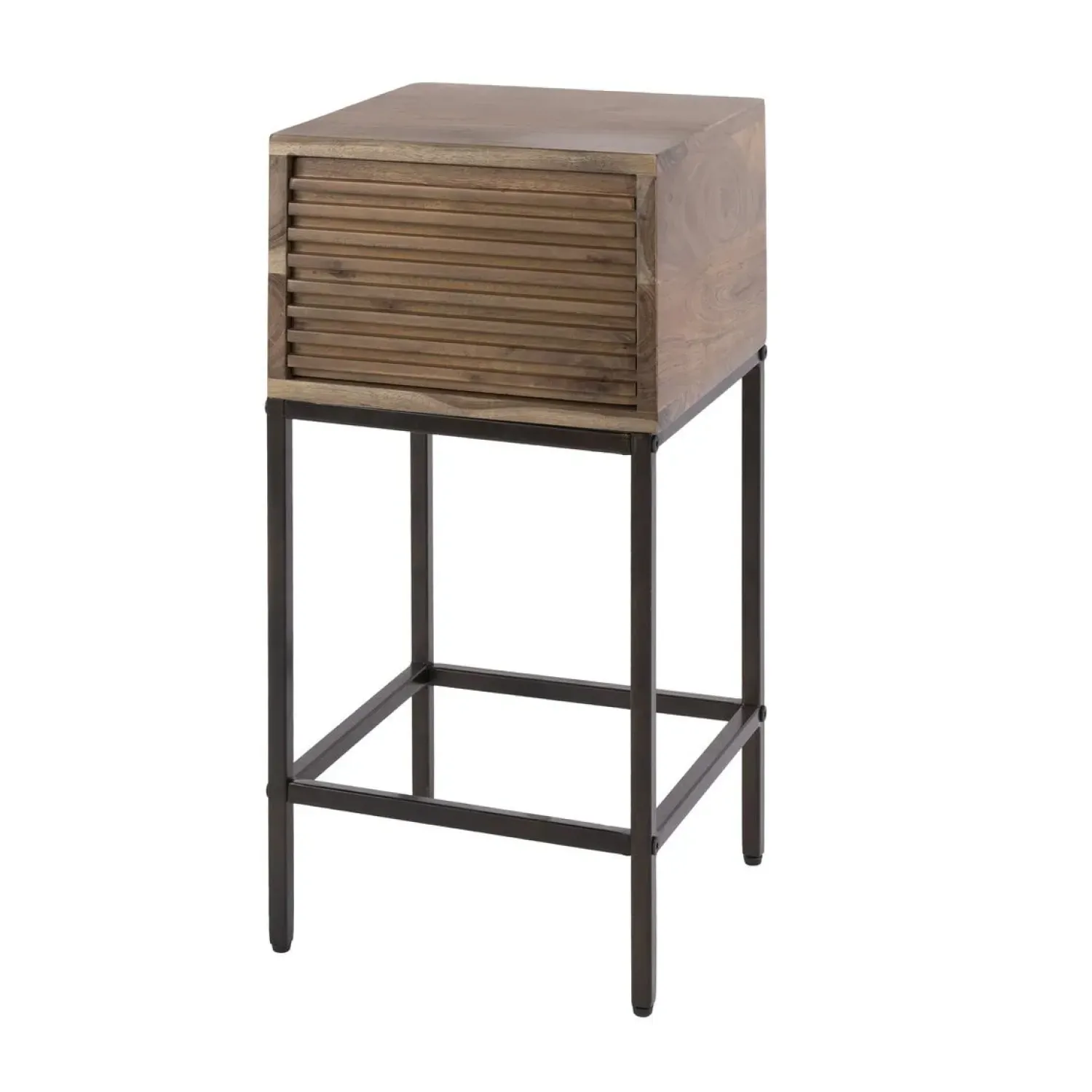 Kalfort Nachtkastjes|Industriele Kasten|Roberto XS Nachtkastje 1 lade Acaciahout 30cm