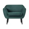 WOOOD Fauteuils|Rocco Fauteuil Velvet Groenblauw 92cm