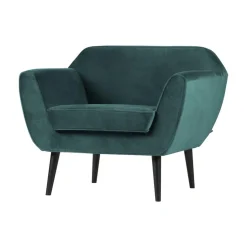 WOOOD Fauteuils|Rocco Fauteuil Velvet Groenblauw 92cm