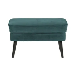 WOOOD Hockers|Rocco Hocker Velvet Groenblauw 77cm