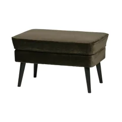 WOOOD Hockers|Rocco Hocker Velvet Warmgroen 77cm