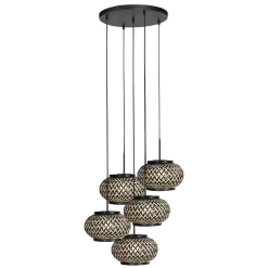 Steinmex Hanglampen|Roman Light 5-lichts Hanglamp Bamboe