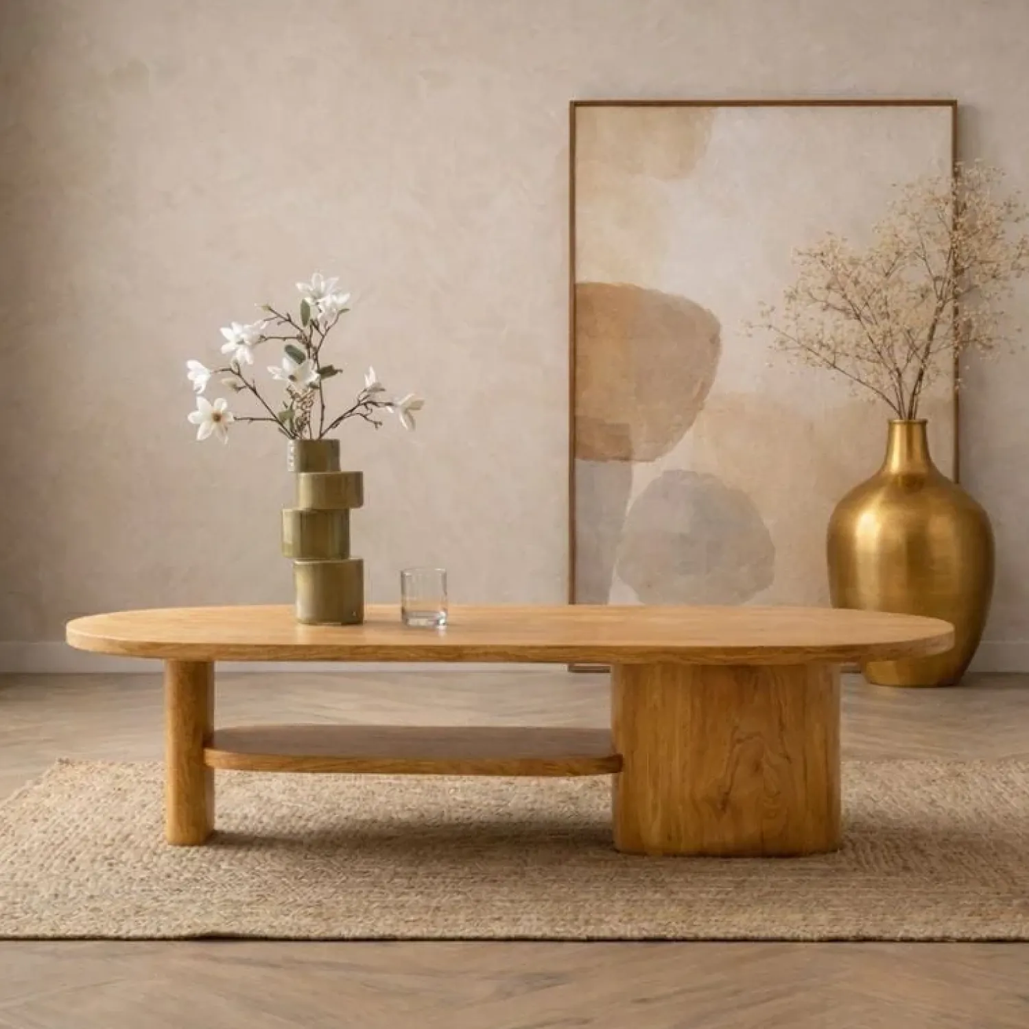 Vane Living Salontafels|Rona Salontafel dicht Naturel mangohout 130cm