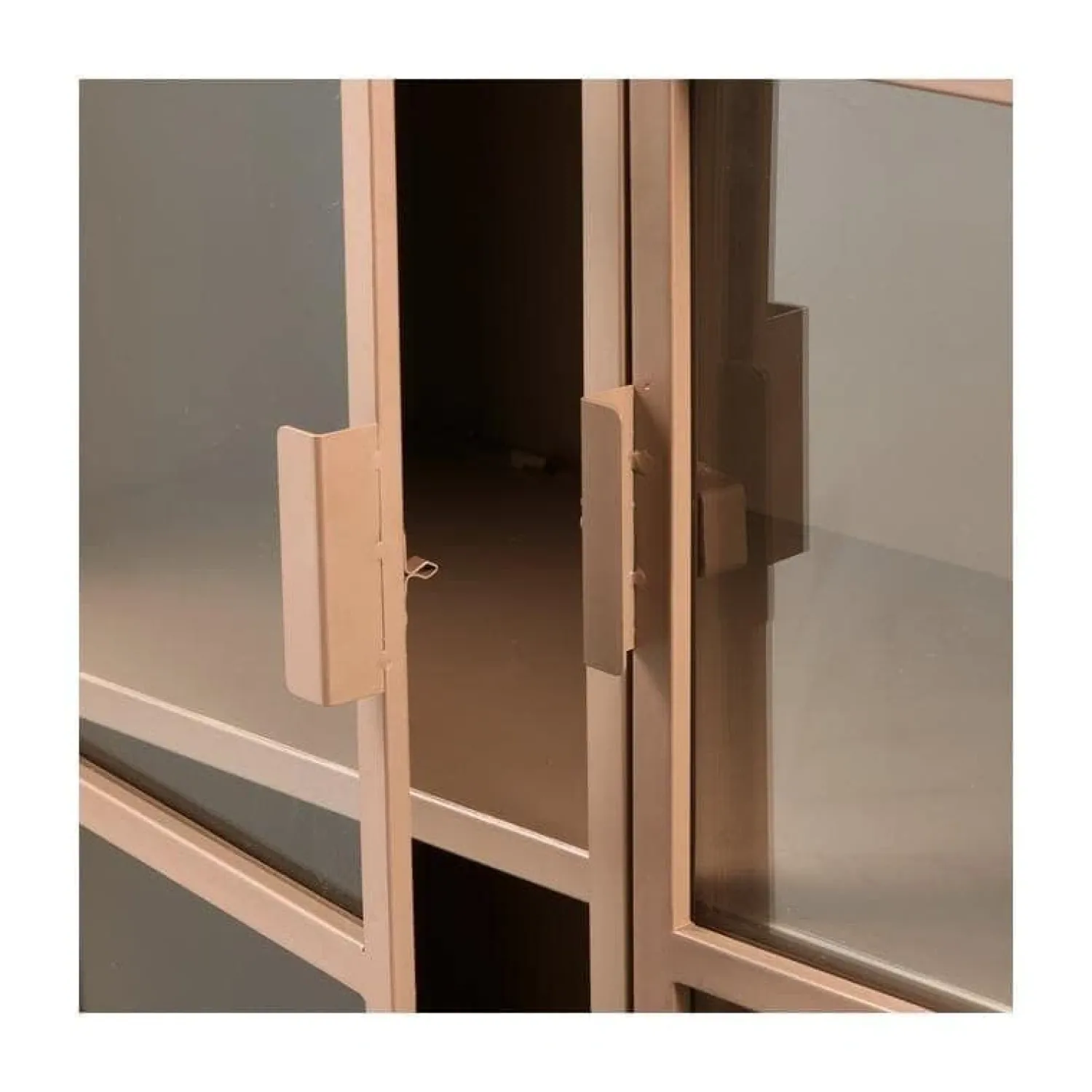 WOOOD Vitrinekasten|Industriele Kasten|Ronja Vitrinekast XL Metaal Bruin 110cm