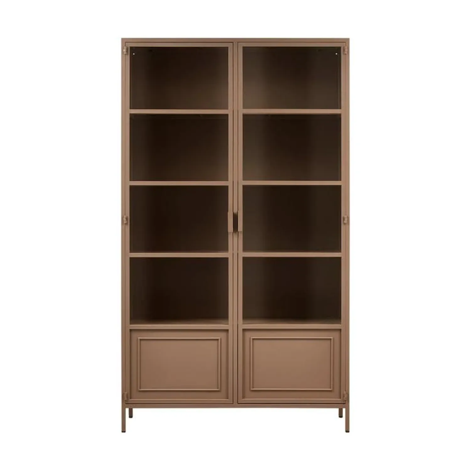 WOOOD Vitrinekasten|Industriele Kasten|Ronja Vitrinekast XL Metaal Bruin 110cm