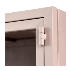 WOOOD Vitrinekasten|Industriele Kasten|Ronja Vitrinekast XL Metaal Zacht Roze 110cm