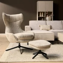 Furndea Fauteuils|Roos Fauteuil met Hocker Taupe