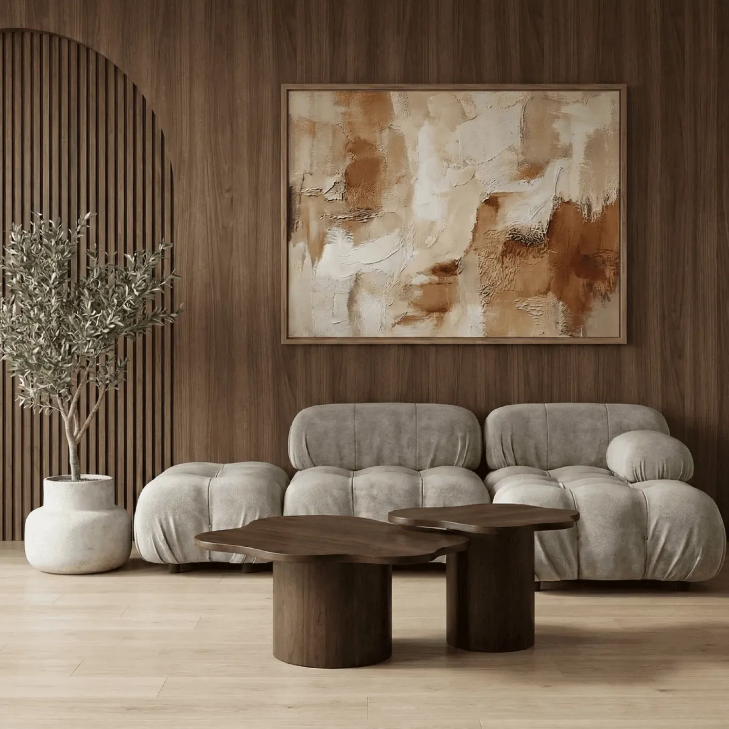 Mysons Salontafels|Rosetta Salontafel Organisch Walnoot 98cm