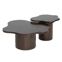 Mysons Salontafels|Rosetta Salontafel set van 2 Organisch Walnoot 98cm en 65cm