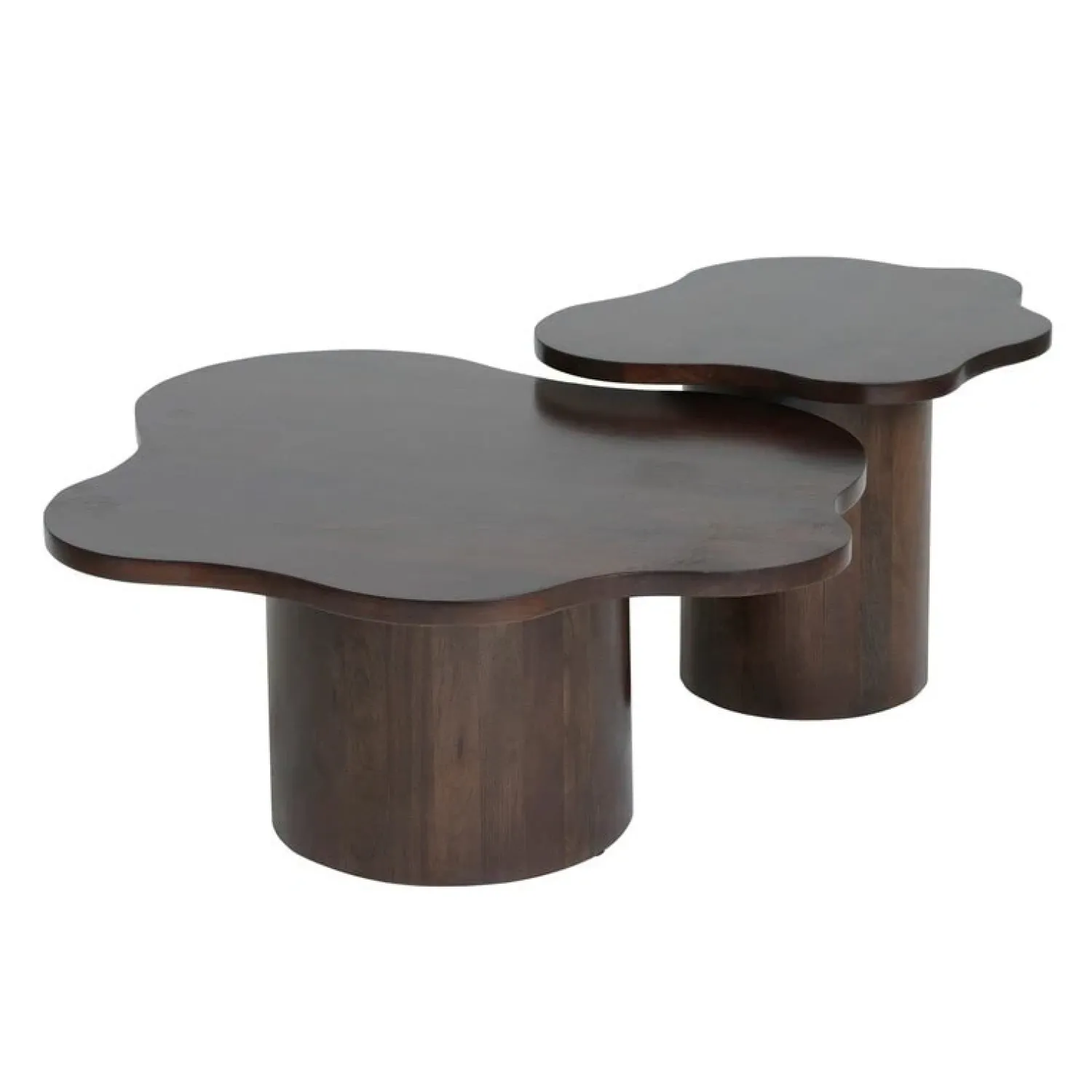 Mysons Salontafels|Rosetta Salontafel set van 2 Organisch Walnoot 98cm en 65cm