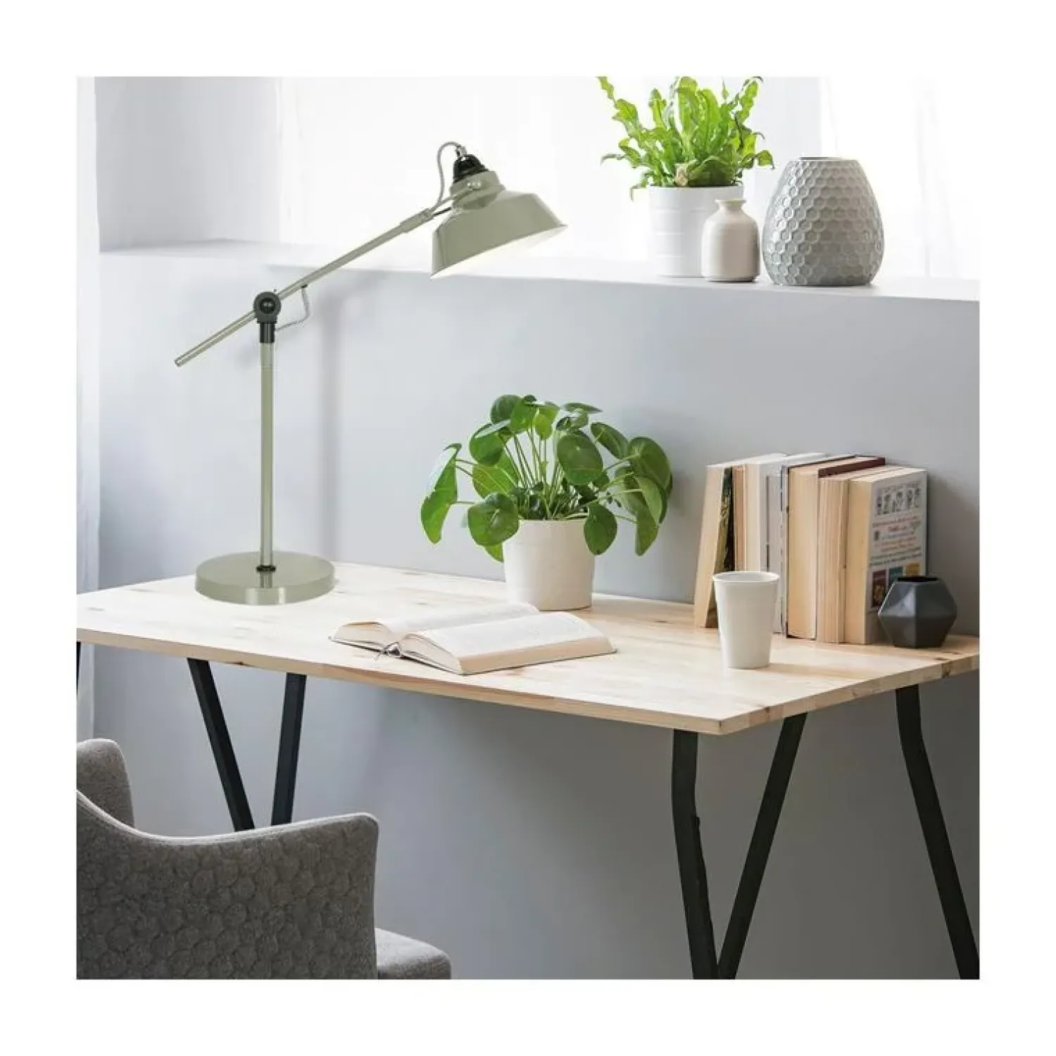Steinmex Bureaulampen|Ross 1-lichts Bureaulamp Groen
