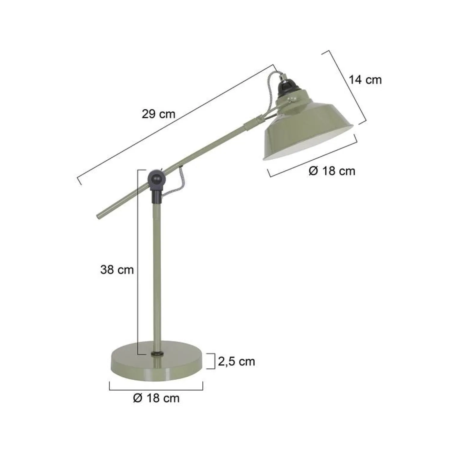 Steinmex Bureaulampen|Ross 1-lichts Bureaulamp Groen