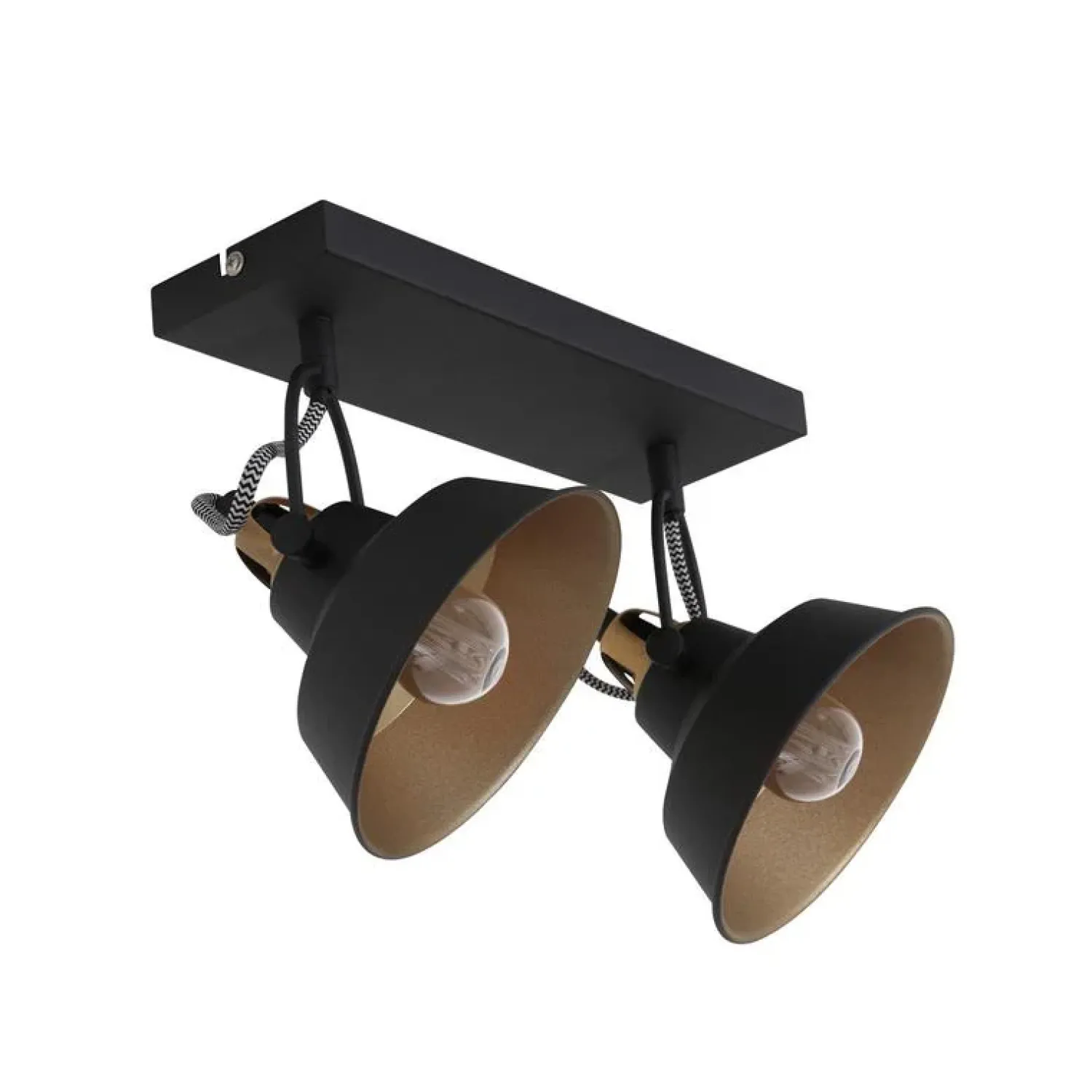 Steinmex Plafondlampen|Ross 2-lichts Plafondlamp Zwart