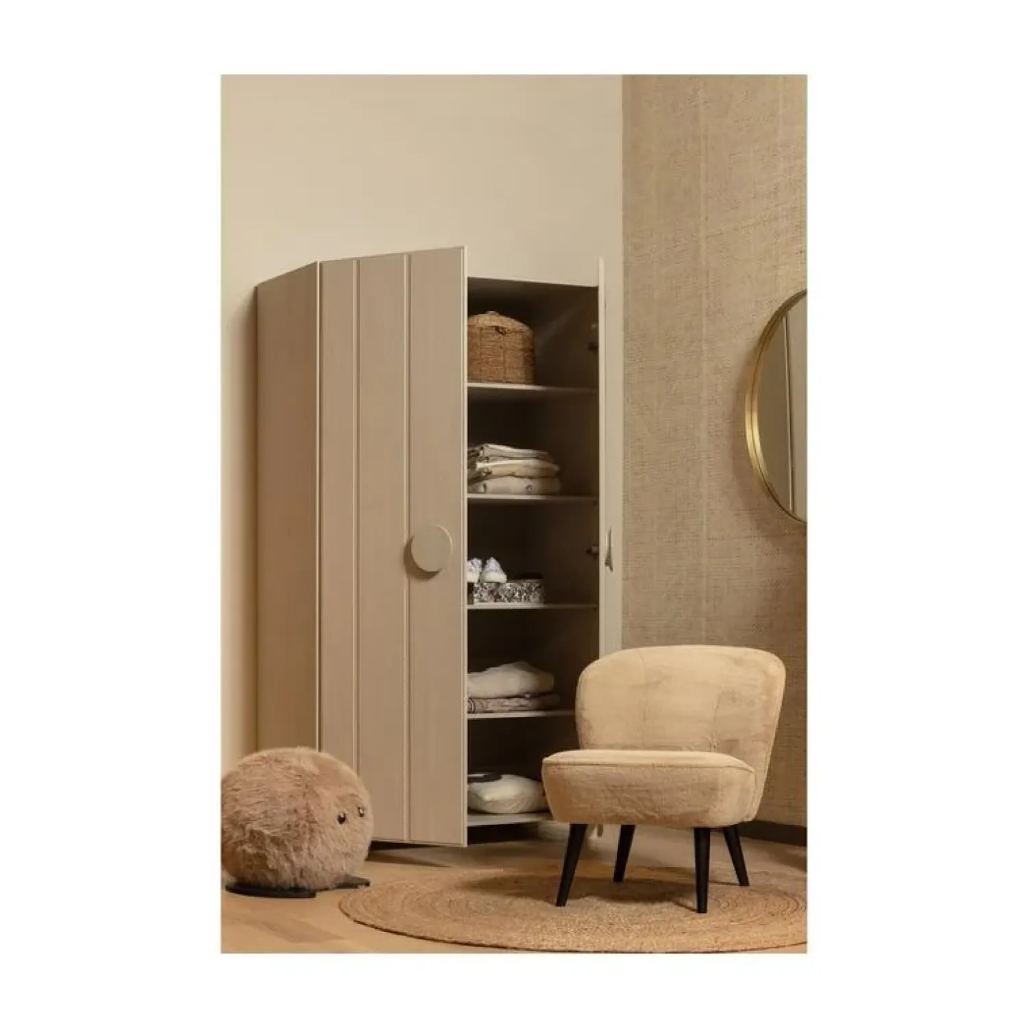 WOOOD Vloerkleden|Ross Vloerkleed Naturel Rond 150 cm